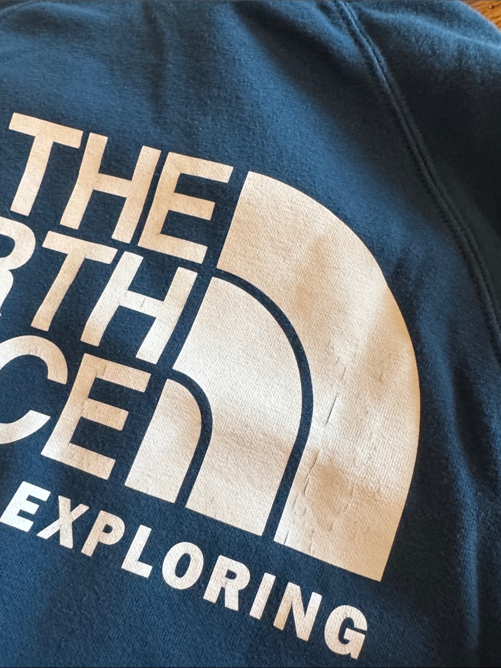 The North Face Blue Pullover Hoodie with White Logo - Picture 5 of 6